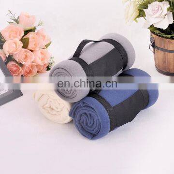 100% polyester cheap price polar fleece blanket with strap