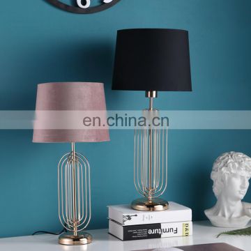 New arrival custom gold luxury table light metal bedside lamps modern for hotel home office