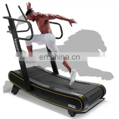 Body Building equipment curved Manual  commercial running machine air runner easy up treadmill for gym use