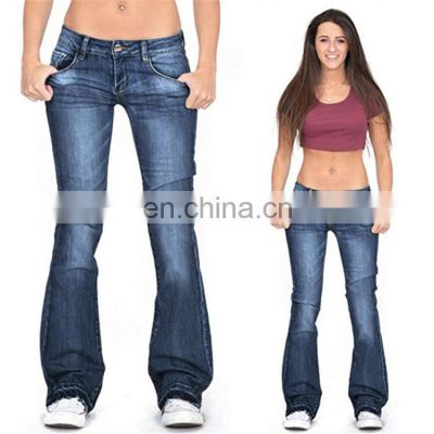 na0807 hot style ladies jeans tight-fitting stretch fringed horn slimming jeans women trousers