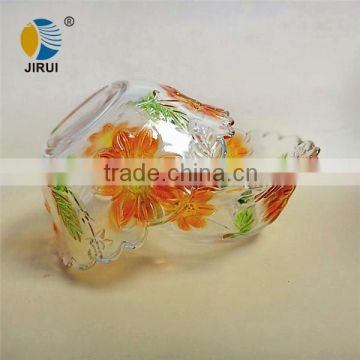 flower shape glass food bowl
