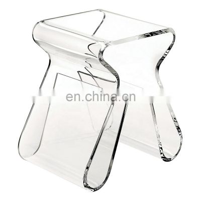 Clear Acrylic Side Table Modern Accent Chairs Furniture Magazine Storage Rack Design Chair
