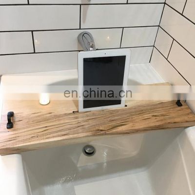 Wholesale New Design Simple Style Natural Organic Bamboo Bathtub Caddy Tray