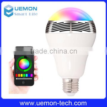 High quality Bluetooth music group speaker led bulb with Smart phone APP controlled.