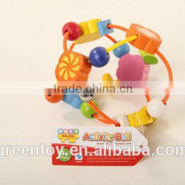 wooden beads kids wood educational toys baby ball