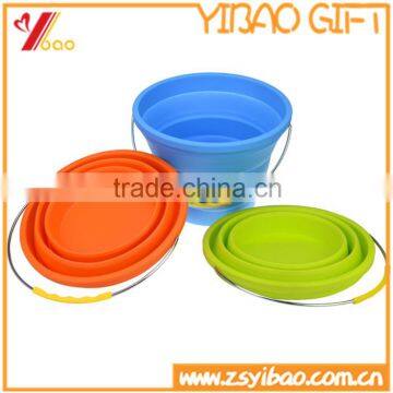 Food grade pack away folding collapsible Silicone bucket