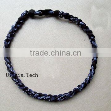 2011 Hot selling Germanium&Titanium Tri braided sports necklace with 18colors