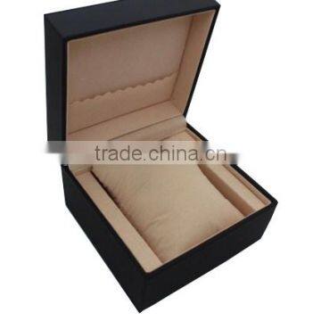 Black Leather Plastic Wrist Watch Box