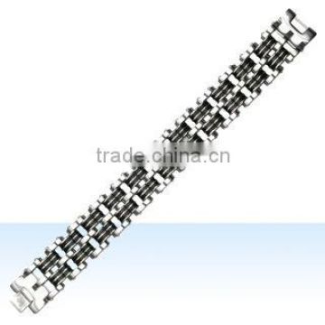 Stainless Steel Bracelet With Rubber