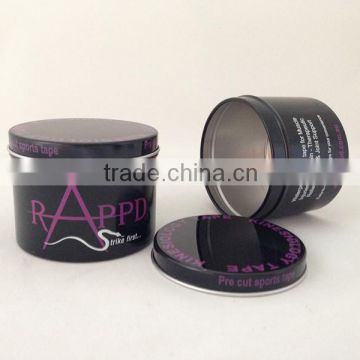 AL-200-1 black colored tin containers with lids