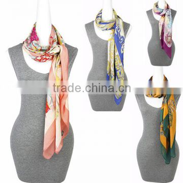 Fashion Printing chiffon scarf magic Square Scarf