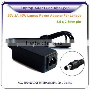 AC power adapter laptop charger for lenovo 20V 2A 40W 5.5*2.5mm