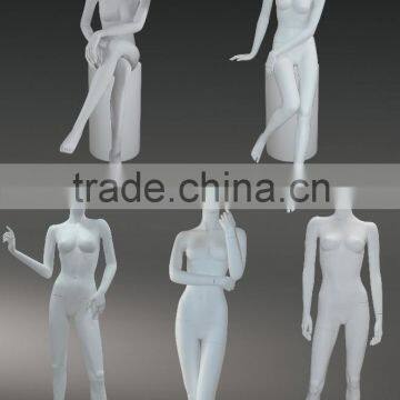 White Glossy Full-Body Female Mannequin Group