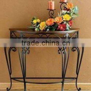 round table iron flower stand
