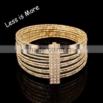 Women Girl 18K Gold Plated Hollow Link Wrist Bangle Fashion Bracelet