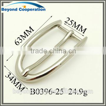 Custom-made women's 25mm glossy gold and silver finish half-oval alloy belt buckle