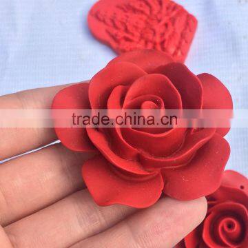 Cinnabar Stone Artificial Rose Flower Crystal Ornaments