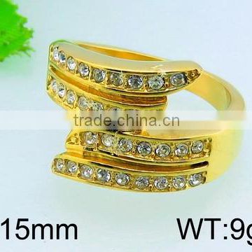 wholesale high quality rings Jewelry Strings golden plated stainless steel ring