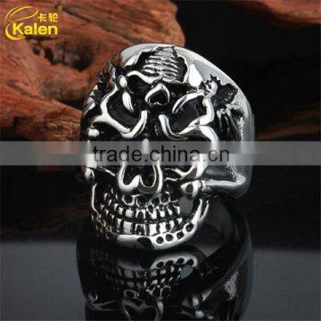 Skull design your own stainless steel finger ring mens