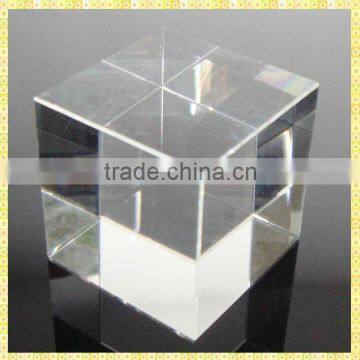 Exquisite Blank Crystal Glass Cube For Desktop Centerpieces