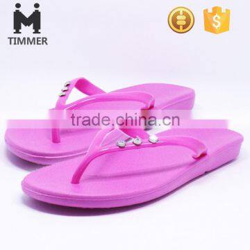 PVC Upper material purple women slippers beach shoes