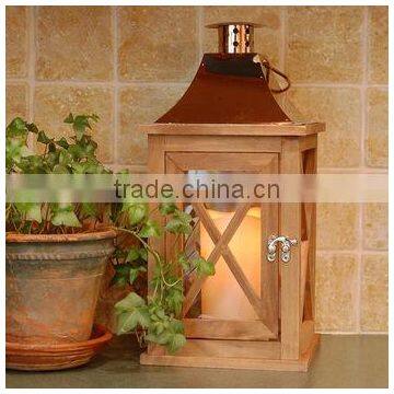 Hurricane Wooden Lantern