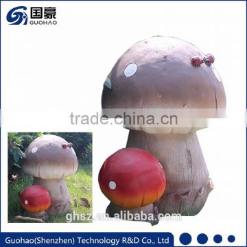 Artificial ladybug fairy mushroom statue for garden decor