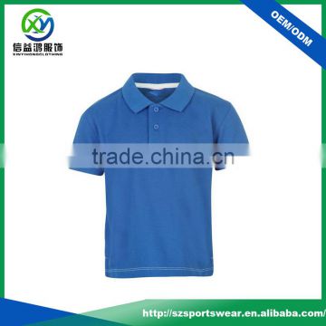 Custom Made Blue Color Kids Cotton Pique Sport Brand Polo T shirt
