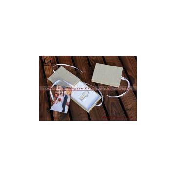 Linen USB Photo Stroage Gift Box with Elastic