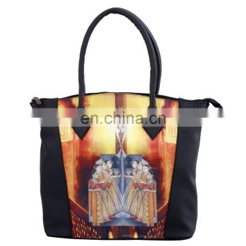 Hot Sale Custom Oem Fashion Elegant Mugal Printed New Korean Canvas Hot Lady Digital Printing Casual Handbag/Shoulder Bag/Purse