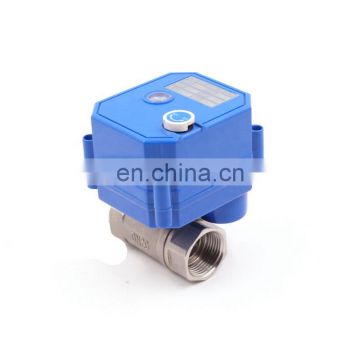 MINI CWX25S motorized mini full port ss304 and brass ball valve with CE certificate and NSF61 testing report