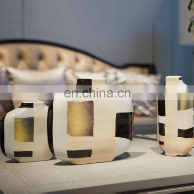 Nordic Modern Style Irreguar Shape Design Pattern Software Home Decoration  Ceramic Vase Porcelain Vase