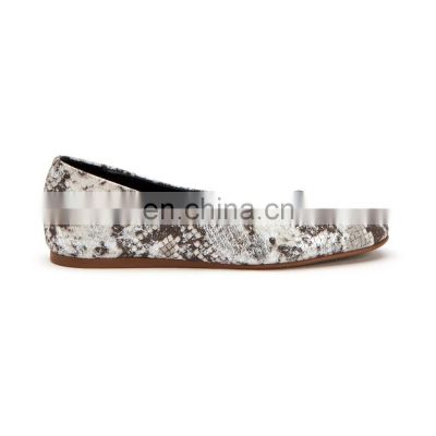 ladies fancy elegant flat snake print soft comfortable design leather sandals shoes other colors are available(LAJft0008)