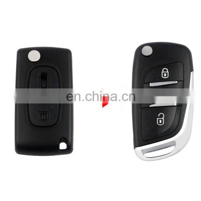 2 Buttons Modified Filp Folding Car Remote Key Shell Case For Peugeot 307 408 308 Entry Fob Case Shell Car Key