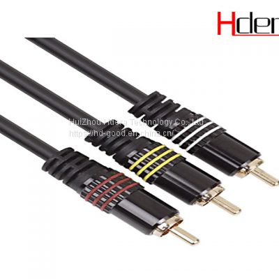HDERA High Quality Gold Plated 3 RCA Cable Male to 3 Rca Male Audio Video Extension HD8003