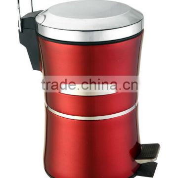 Stainless Steel with Transparent Color Paint Dustbin