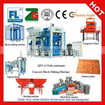 QT4-15 Automatic Cement Brick Making Machine