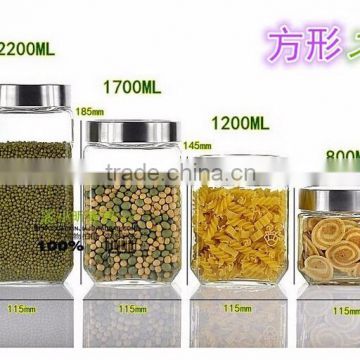 Large Airtight Bulk Square Glass Storage Jar Food Container - China Glass  Container and Glass Storage Jar price