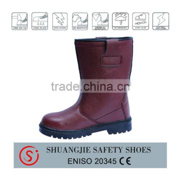 S3 certificate high cut steel toe safety shoes work shoes brown color safety boots for workers