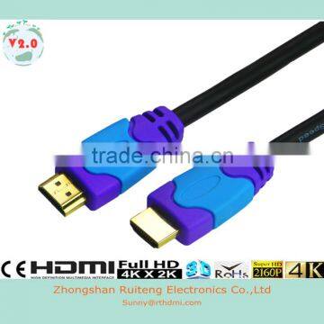 V2.0 Dual color moulded HDMI Cable with Ethernet support 3D and 4K