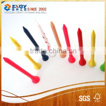 ZX-1245 high quality colorful wooden golf tee, wholesales