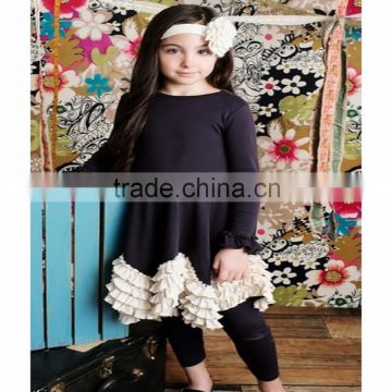 wholesale fashion fall long sleeve full skirt baby girl boutique outfit