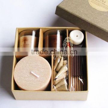 Ecfriendly candle sets with incense stick and incense cone