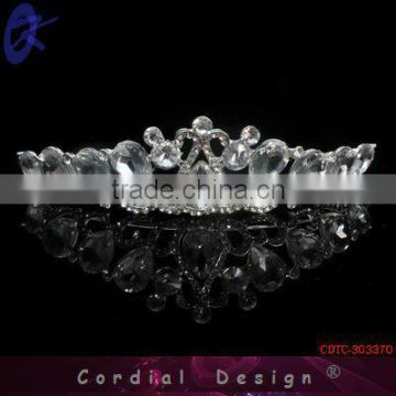 2013 Hot Sale Custom Crystal Glass Crowns Tiaras For Women