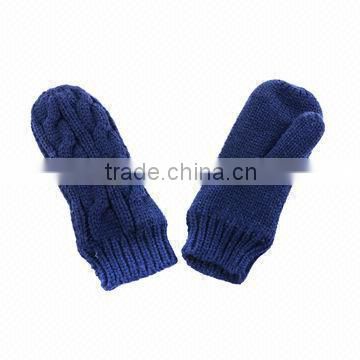 custom womens cable knitted glove