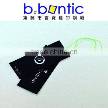 Black Hang Tag With Plastic Rope For Garment