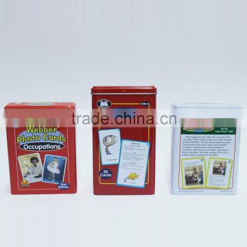Hot selling tin box factory card box with screen printing