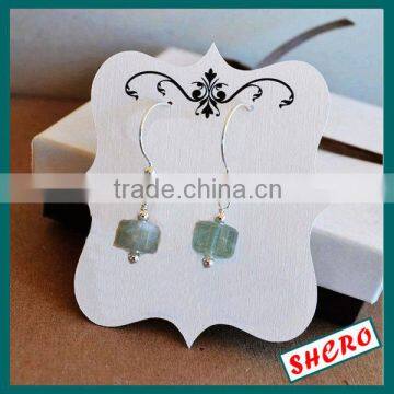 white color black printing handmade earring cards for packaging