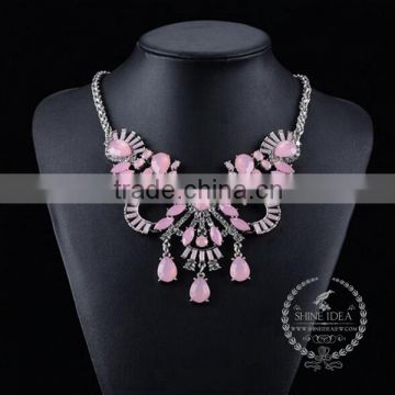 high quality crystal chunky statement necklace tin alloy fashion women pendant necklace 6390073