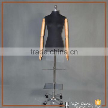 Full-body tailors dummy female mannequin with wooden arm for wedding dress display
